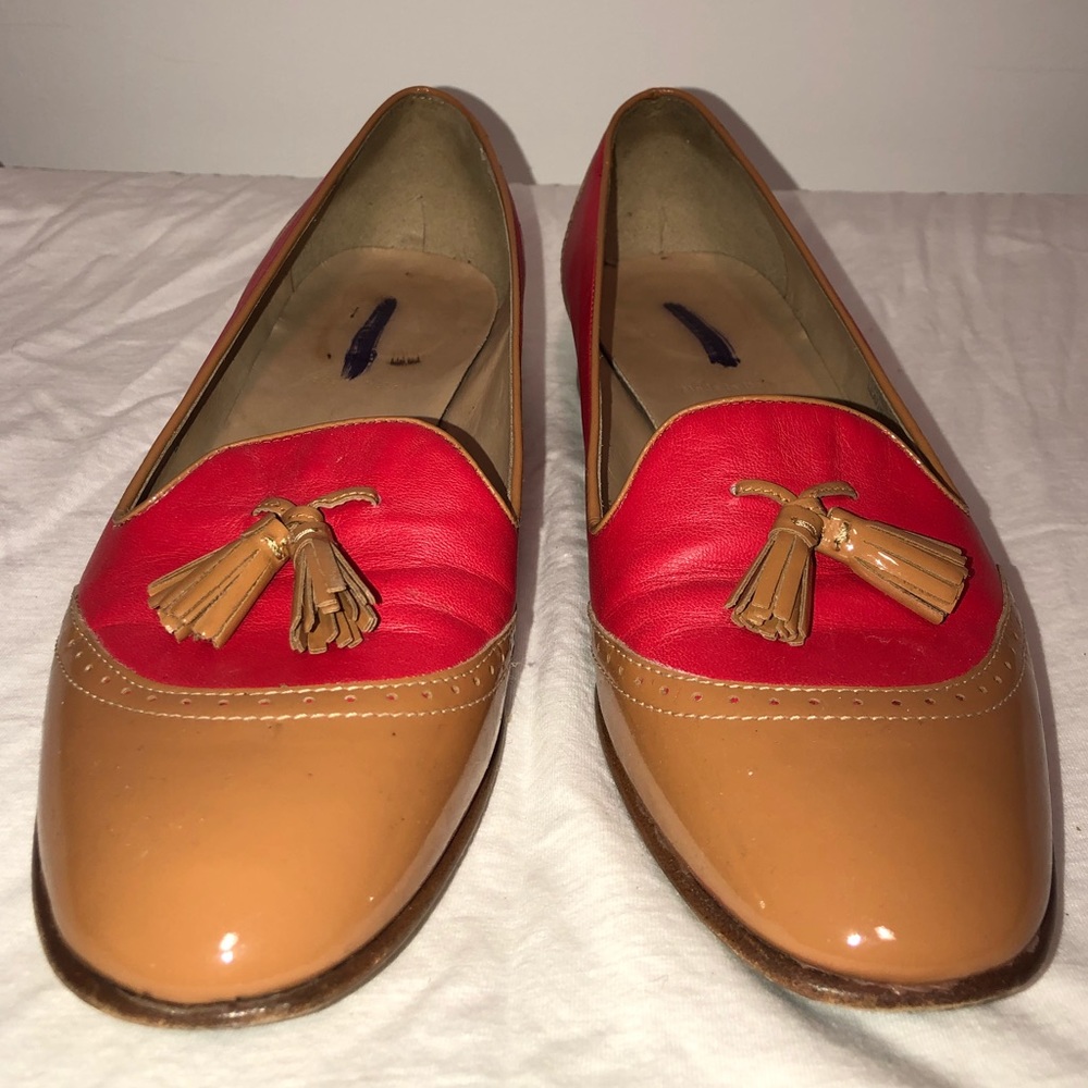 JCrew Italian Leather Red Loafers